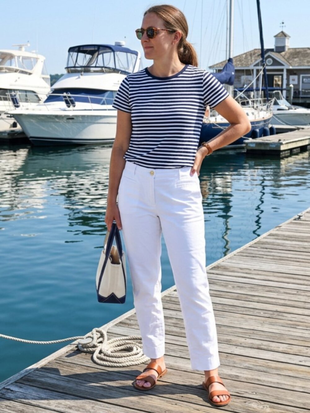 Ann Taylor White Cotton Stretch Straight Leg Pants - NWOT Size 10Tall